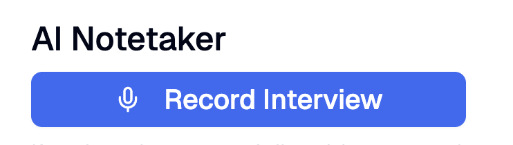 Interview notetaker panel preview