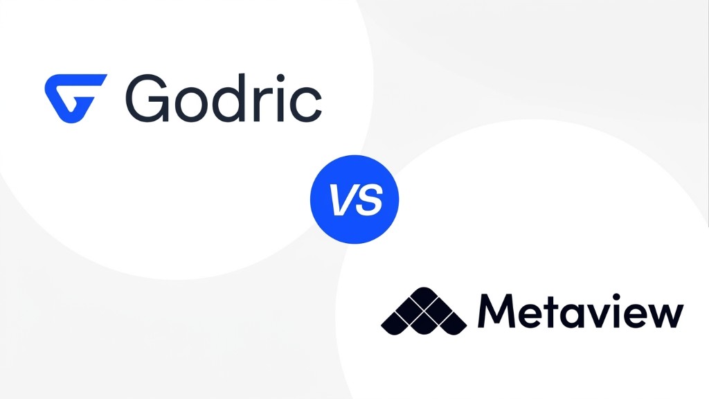 Godric and Metaview logos with versus graphic