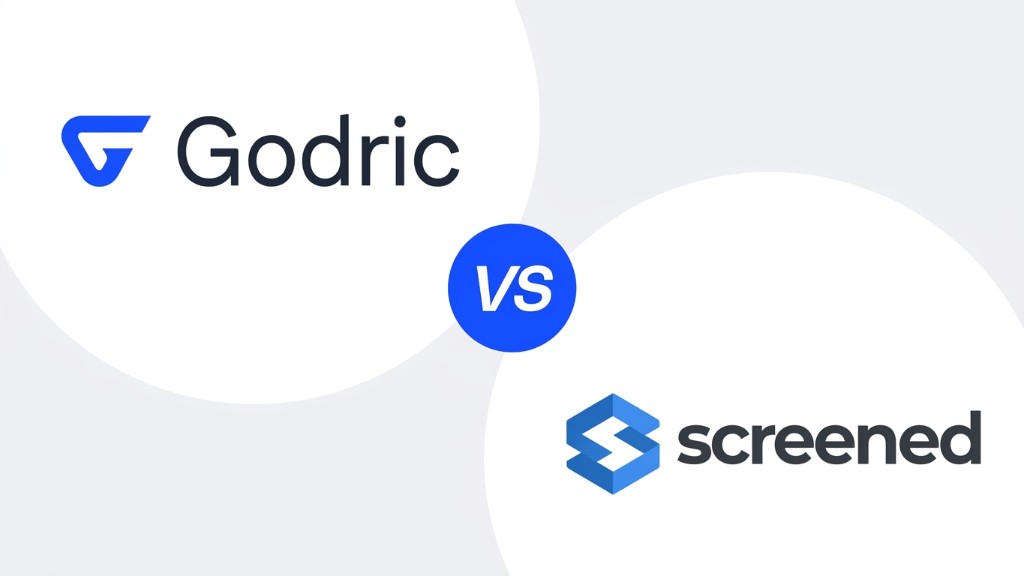 Godric and Screened logos with versus graphic